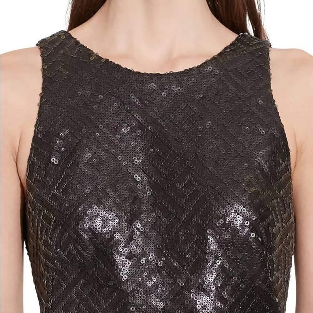 Lauren Ralph Lauren Women's Sequin Black Sheath Dress LBD NWT Size 2 - Picture 3 of 6